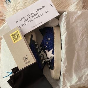 LIKE NEW! Hi Star sneakers suede w/ blue glitter